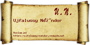 Ujfalussy Nándor névjegykártya